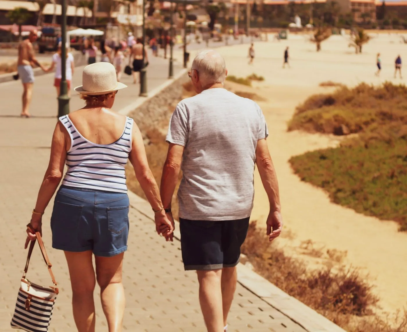 A retired couple enjoying time together at home